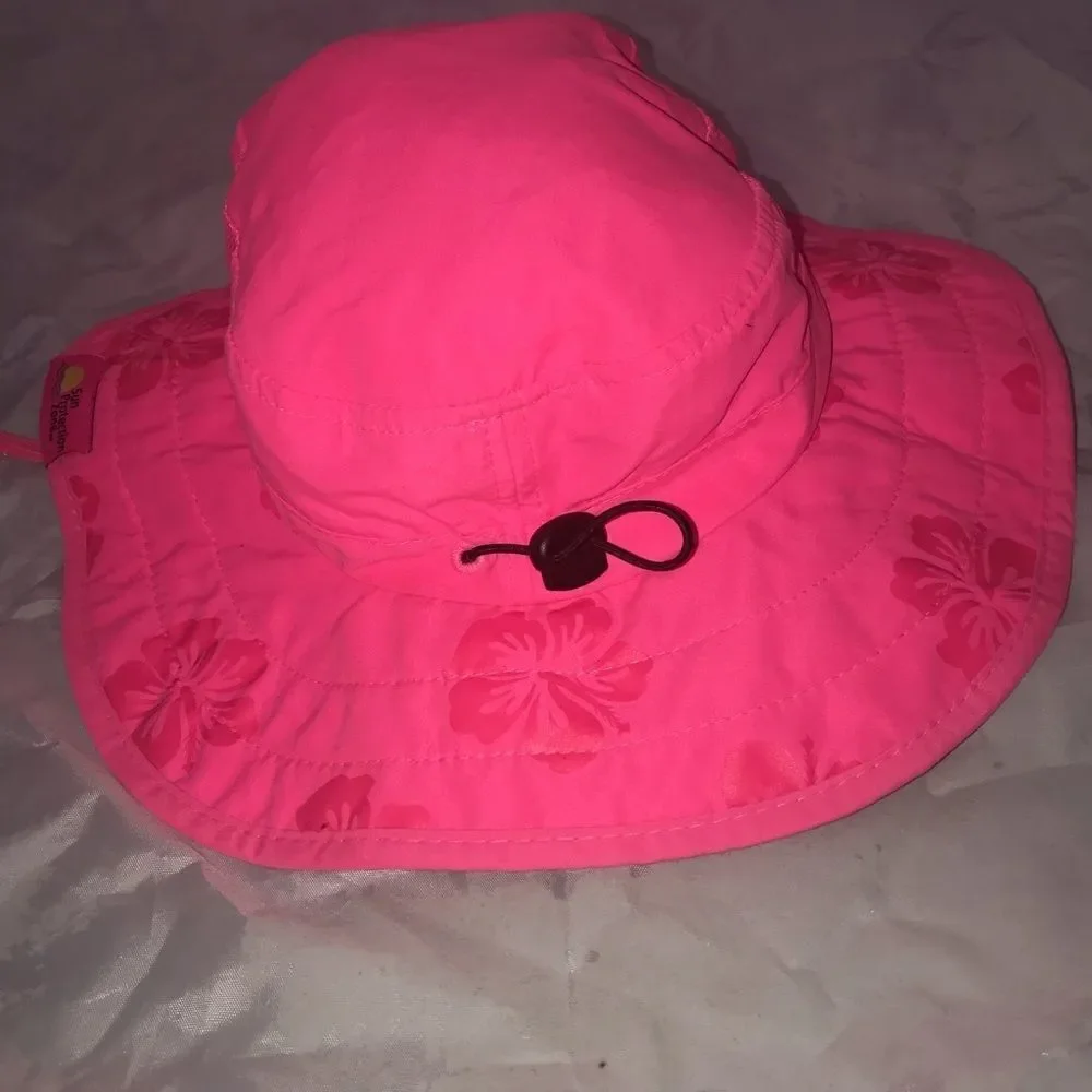 Sun Protection Zone Neon Coral Pink Summer Fishing Hat